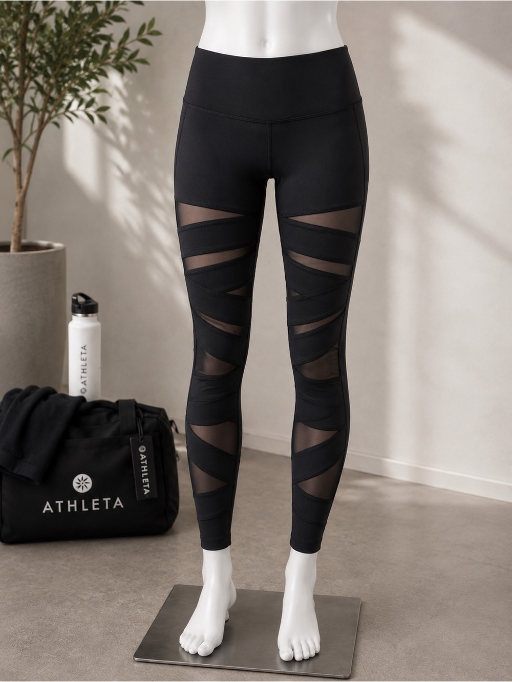 Lululemon Wonder Under Mesh Panel High Rise Leggings Black Size 8